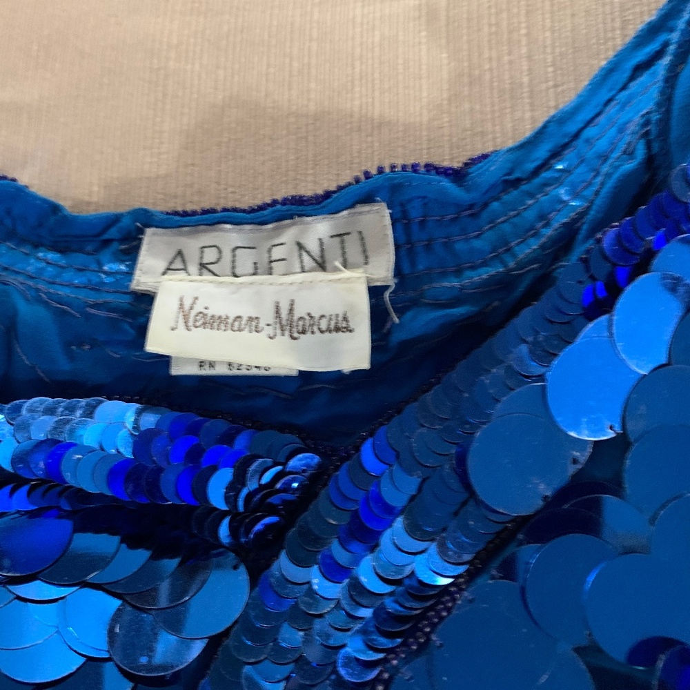 Royal blue sequins Neiman Marcus med shirt